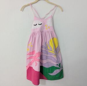 Agua Bendita Girls Joo Bah Capri Dress Cross Back Cloud Patchwork Pink 10
